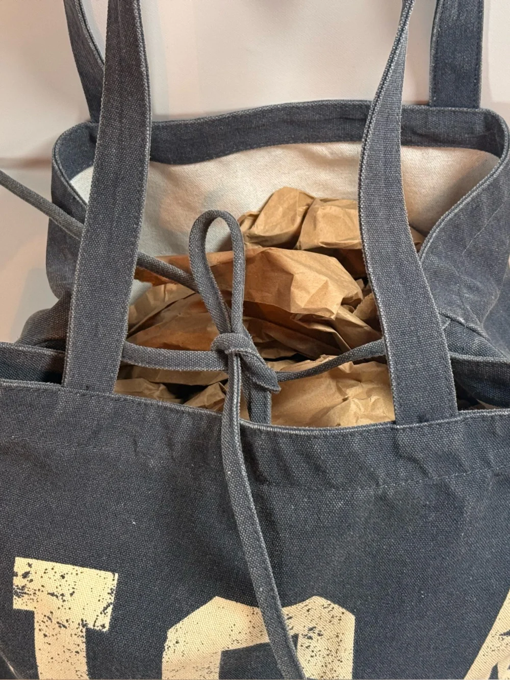 USA Black Canvas Tote Bag